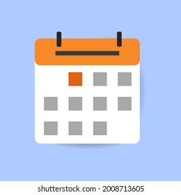 Calendar icon vector isolated on blue background , Illustration Vector EPS 10