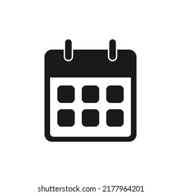 Calendar icon vector isolated on white.
