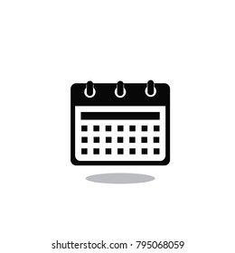 Calendar icon vector isolated on white background. Trendy calendar icon in flat style. Template for app, ui and logo. Icon calendar for your web site. Modern calendar icon, EPS 10