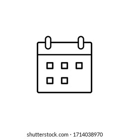 Calendar icon vector line sign