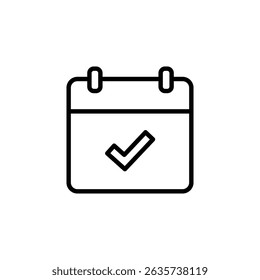 calendar icon vector. in line style design on white background. vector illustration