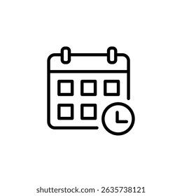 ícone de calendário vetor. em estilo de linha design em fundo branco. vetor ilustração