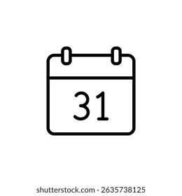 calendar icon vector. in line style design on white background. vector illustration