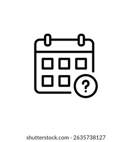 calendar icon vector. in line style design on white background. vector illustration