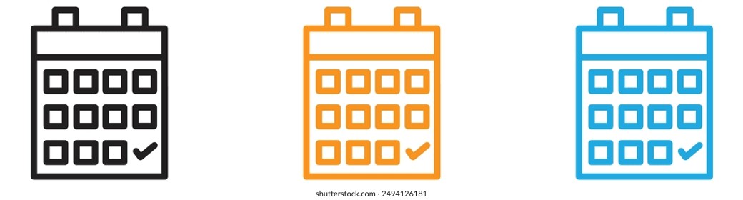 Colección del conjunto del logotipo del Vector del ícono del calendario para el App del Web