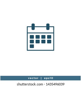 calendar icon vector logo template