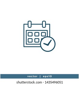 calendar icon vector logo template