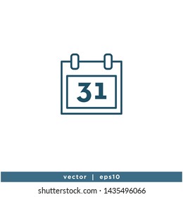 calendar icon vector logo template