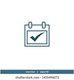 calendar icon vector logo template