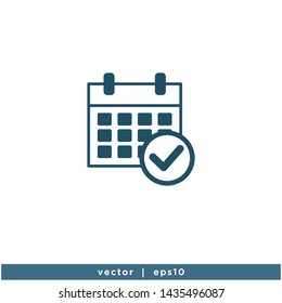 calendar icon vector logo template