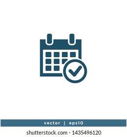 calendar icon vector logo template