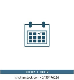calendar icon vector logo template