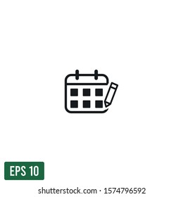 calendar icon vector logo template design element