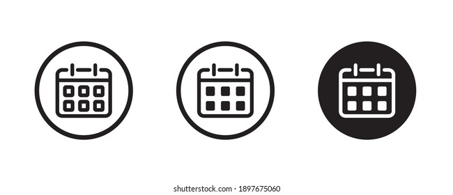icono de calendario. Fecha del mes del vector Hora de programación de la reunión Plazos de la reunión