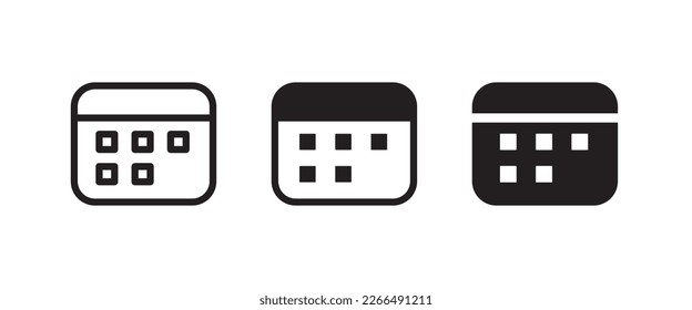 calendar icon. Vector  month date Schedule time Meeting Deadlines icon vector symbol logo illustration line editable stroke flat design style isolated on white