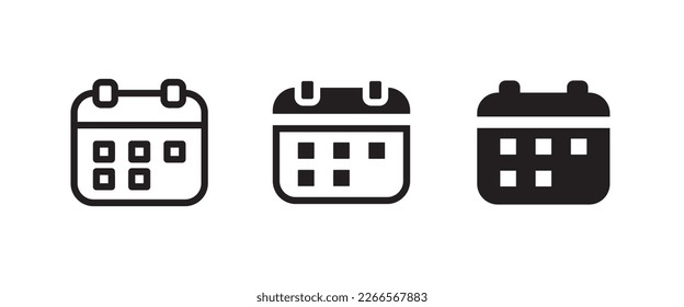 icono de calendario. Fecha de mes de vectores Hora de planificación Reunión Lesiones de reunión icono símbolo de símbolo de logotipo línea de trazo editable estilo de diseño plano aislado en blanco