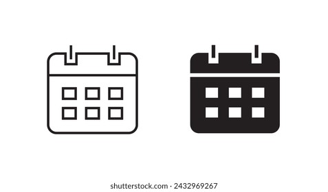 calendar icon. Vector  month date Schedule time Meeting Deadlines icon vector symbol logo illustration line editable stroke flat design style isolated on white