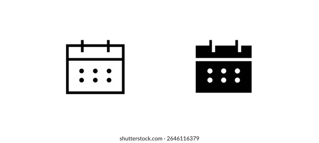 ícone de calendário. Data do mês do vetor Horário da programação Prazos da reunião ícone Prazos do vetor símbolo logotipo ilustração linha editável traço estilo de design plano isolado no branco