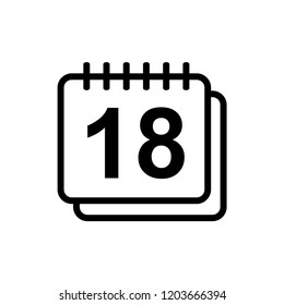 Calendar Icon Vector on Line Art Style White Background. EPS 10.