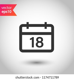 Calendar icon. Vector calendar on wall sign. EPS 10 flat symbol