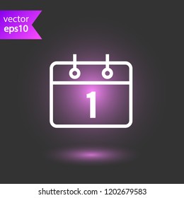 Calendar icon. Vector calendar on wall sign. Date icon. Deadline day icon. EPS 10 flat symbol