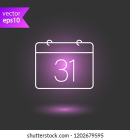 Calendar icon. Vector calendar on wall sign. Date icon. Deadline day icon. EPS 10 flat symbol