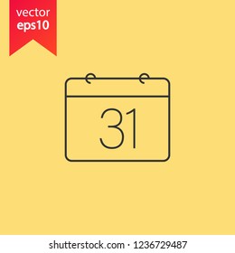 Calendar icon. Vector calendar on wall sign. Date icon. EPS 10 flat symbol