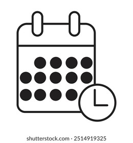 calendar icon vector on white background