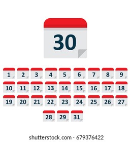 Calendar icon vector on white background
