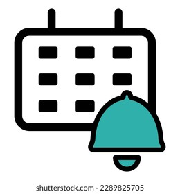 Calendar Icon Vector Outline Black and White, Time and Management Icon, Design Elements