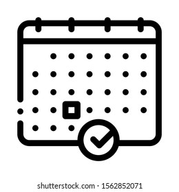 Calendar Icon Vector. Outline Calendar Sign. Isolated Contour Symbol Illustration
