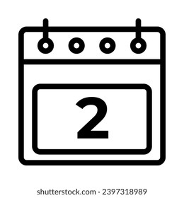 Calendar Icon Vector. Outline Calendar Sign. Isolated Contour Symbol Illustration