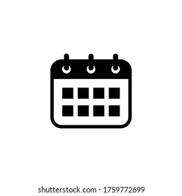 Vector de icono de calendario. Lista, símbolo de icono de fecha, ilustración vectorial