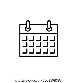 Vector de icono de calendario. Programar, ilustración de símbolo de icono de fecha en fondo blanco. EPS 10