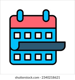 Calendar icon vector. Schedule, date icon symbol, vector illustration on white background