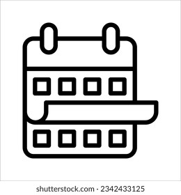 Calendar icon vector. Schedule, date icon symbol, vector illustration on white background