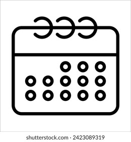 Vector de icono de calendario. Ilustración del símbolo de icono de fecha