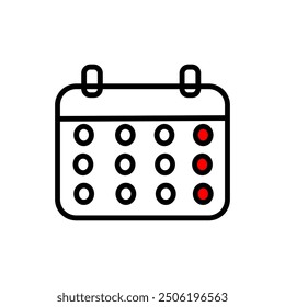 Vector de icono de calendario. Calendario, símbolo de icono de fecha