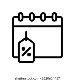 Calendar Icon Vector for Schedule, Sales, and Shopping Plans. Monthly date reminder for deals and events.