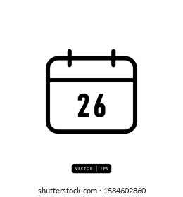 Calendar Icon Vector - Sign or Symbol