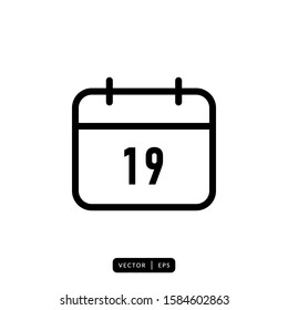 Calendar Icon Vector - Sign or Symbol