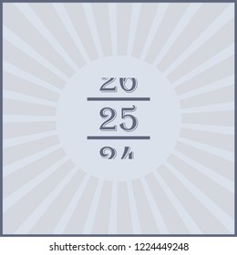 Calendar icon vector. Simple calendar with date 25.