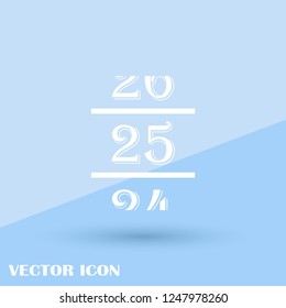 Calendar icon vector. Simple calendar with date 25.
