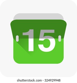 Calendar icon vector. Simple calendar with date 15.