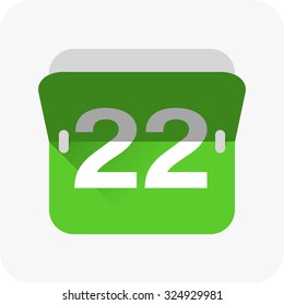 Calendar icon vector. Simple calendar with date 22.