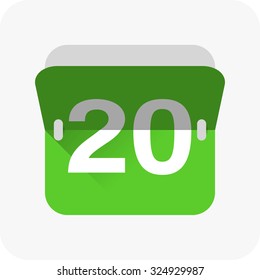 Calendar icon vector. Simple calendar with date 20.