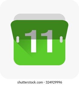 Calendar icon vector. Simple calendar with date 11.