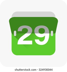 Calendar icon vector. Simple calendar with date 29.