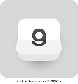 Calendar icon vector. Simple flip calendar with date 9.
