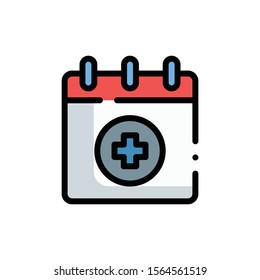 Calendar icon vector simple medical  or healthcare